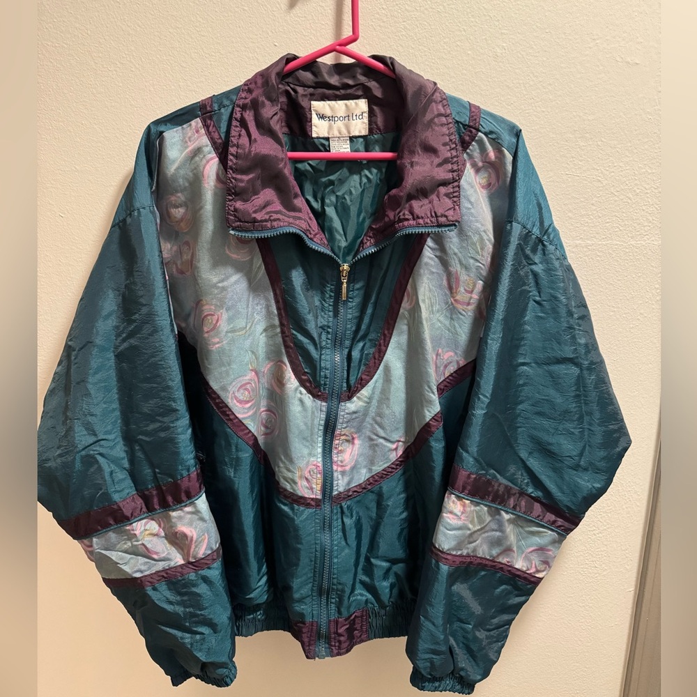Westport Teal and Burgundy Windbreaker
